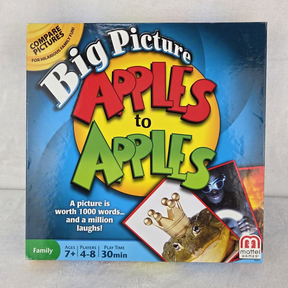 Apples to Apples Big Picture Family Board Game 2013 Mattel 100% Complete